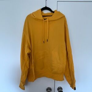 NWOT Mens Rag & Bone Yellow Cropped Hoodie Sweater